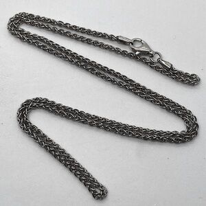 Vtg Sterling Silver 925 MJI Italy Wheat Link Chain 18” Length / 2mm Width